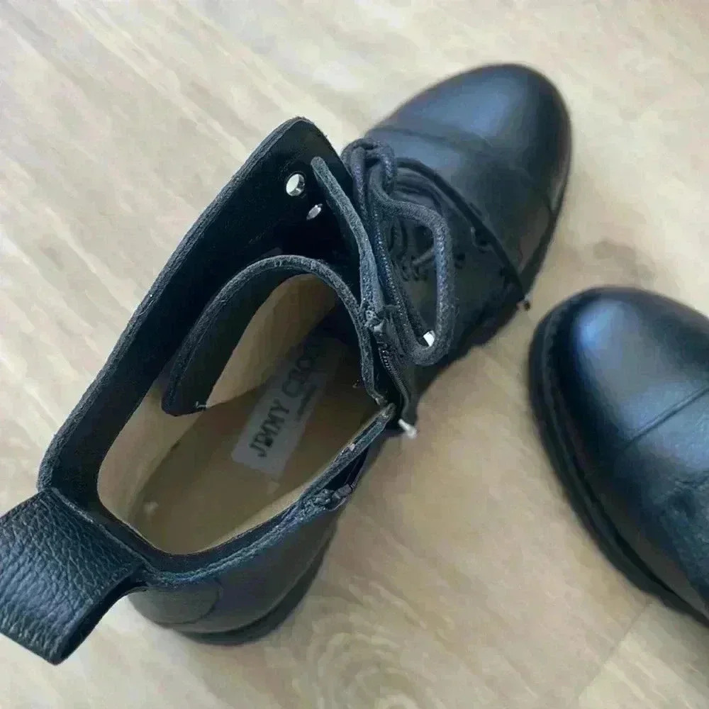 Jimmy Choo Black Side Zip Biker Boot sz 35.5 - Picture 6 of 11